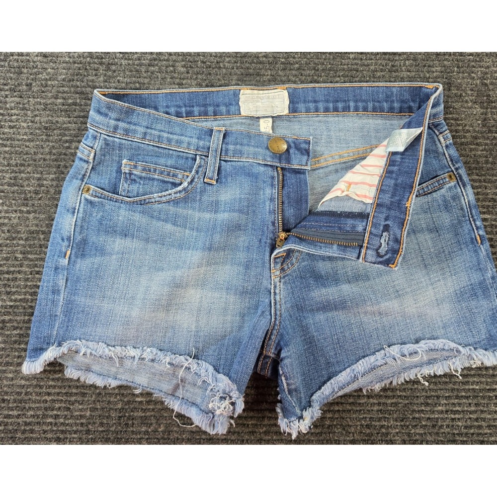 Current/Elliott Denim‎ Shorts Womens 25 Blue Excellent Frayed Raw Hem Cutoffs